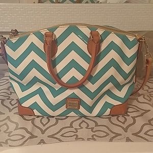 Dooney & Bourke Teal Chevron Satchel
